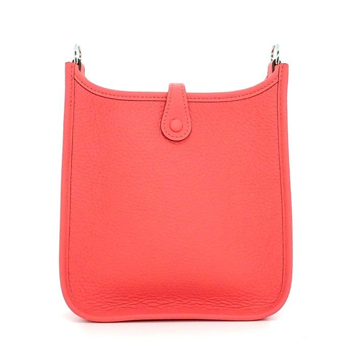 Hermes Shoulder Bag Evelyne TPM Amazone Rose Texas Taurillon Clemence Silver