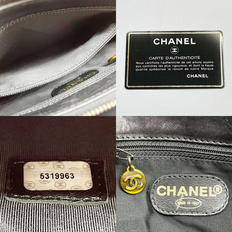 Chanel Shoulder Bag Logo Fringe Hotei Black