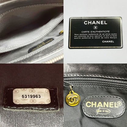 Chanel Shoulder Bag Logo Fringe Hotei Black