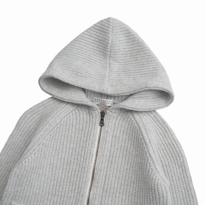 Brunello Cucinelli Hoodie 4 Zip Up Knit Sequin