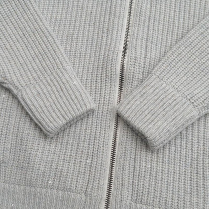 Brunello Cucinelli Hoodie 6 Zip Up Knit Sequins