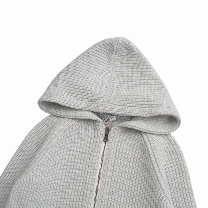 Brunello Cucinelli Hoodie 6 Zip Up Knit Sequins