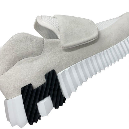 Hermes Sneakers Shoes Suede Fabric White Velcro