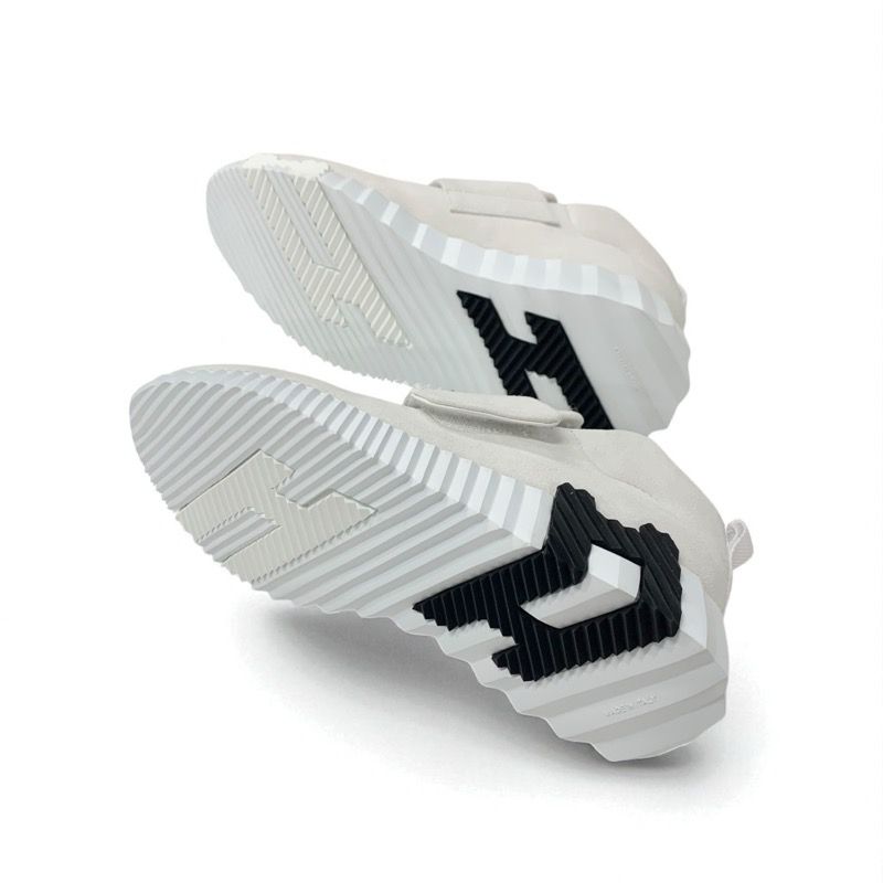 Hermes Sneakers Shoes Suede Fabric White Velcro