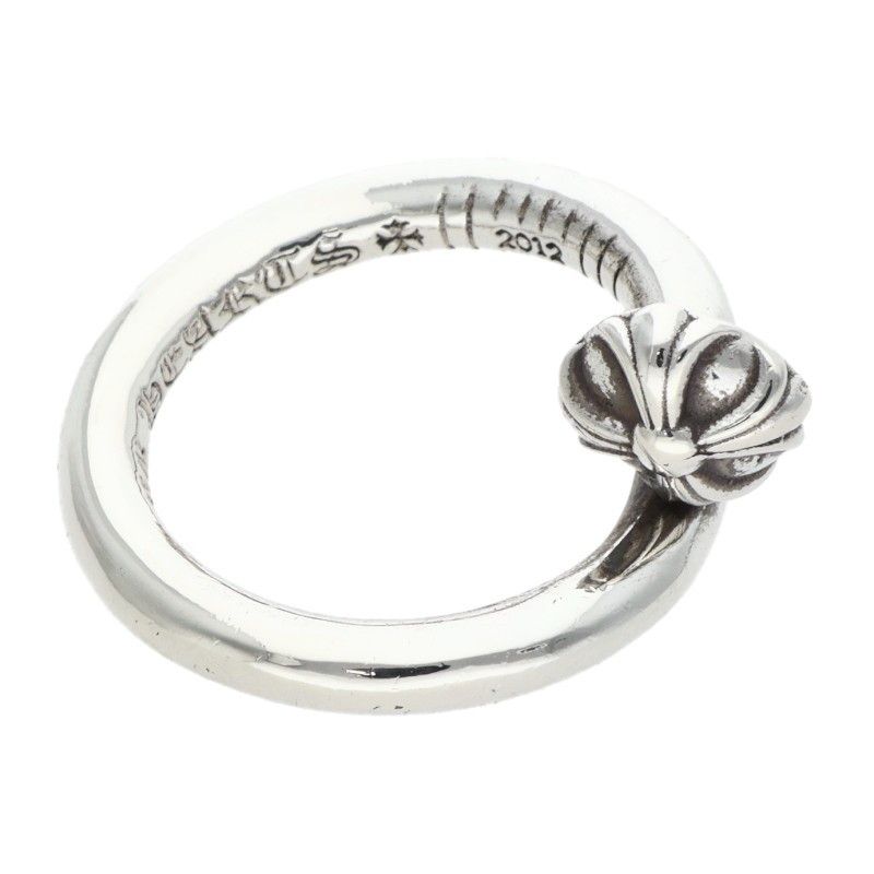 Chrome Hearts Nail Crsball Cross Ball Silver Ring