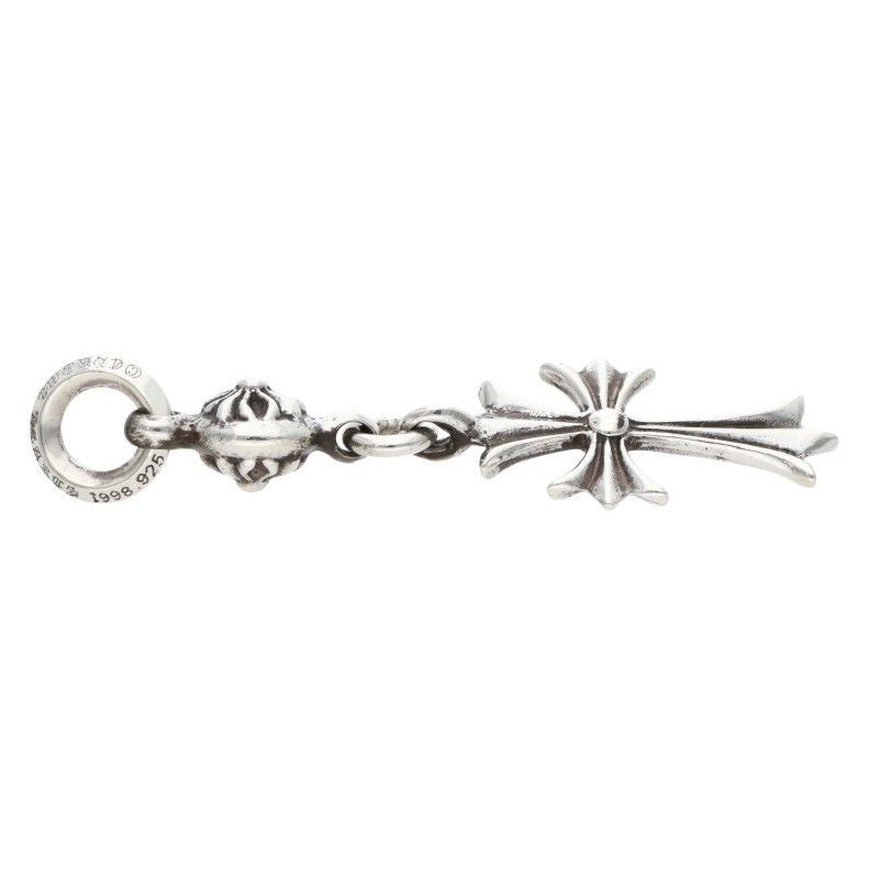 Chrome Hearts Tny CH Crs 1 Ball Tiny Cross Charm Silver Necklace Top