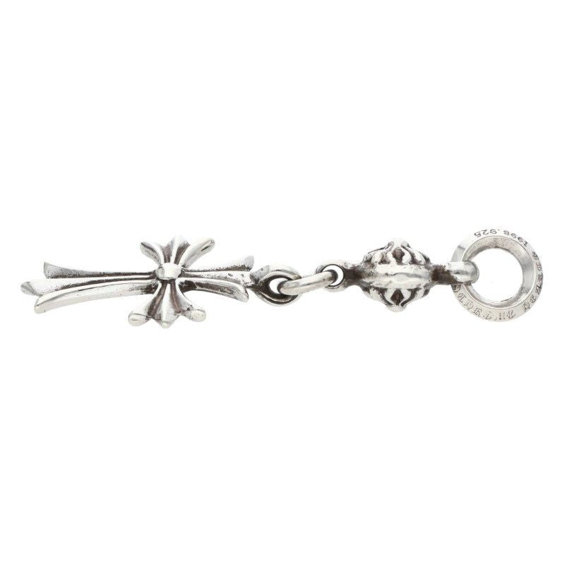 Chrome Hearts Tny CH Crs 1 Ball Tiny Cross Charm Silver Necklace Top
