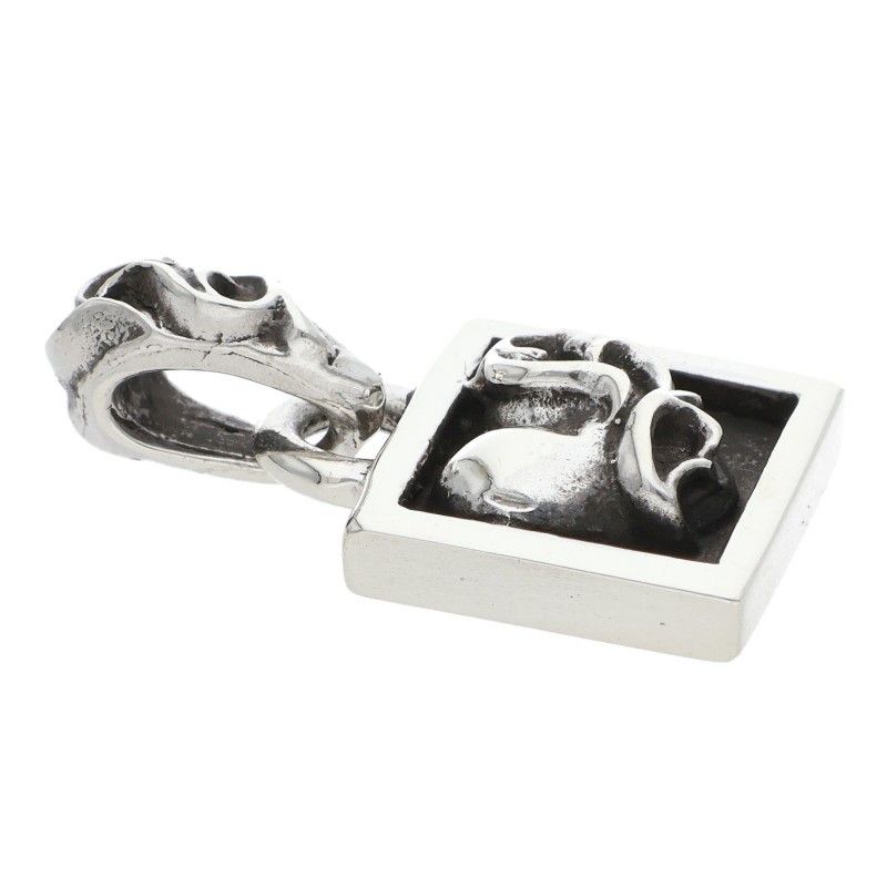 Chrome Hearts Framed Heart Silver Necklace Top