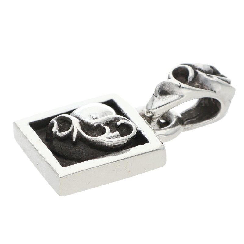 Chrome Hearts Framed Heart Silver Necklace Top