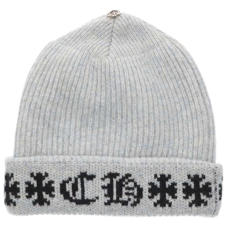 Chrome Hearts Big Daddy Cross Button CH Plus Embroidery Cashmere Knit Hat