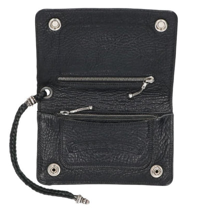 Chrome Hearts Strap Cross Ball Button Leather Wallet