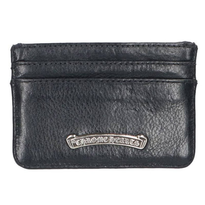 Chrome Hearts Double Side Dagger with Decorative Scroll Label Leather Card Case