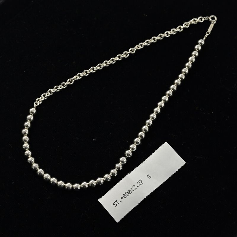 Tiffany & Co Ball Chain Necklace Choker Silver