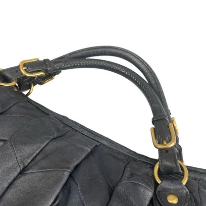 Miu Miu Quilted 2-Way Shoulder Bag Matelasse Miu Black