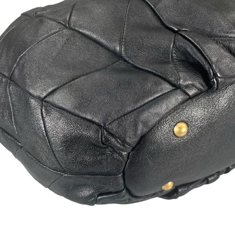 Miu Miu Quilted 2-Way Shoulder Bag Matelasse Miu Black