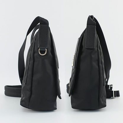 Prada Nylon Shoulder Bag Black Triangle Logo