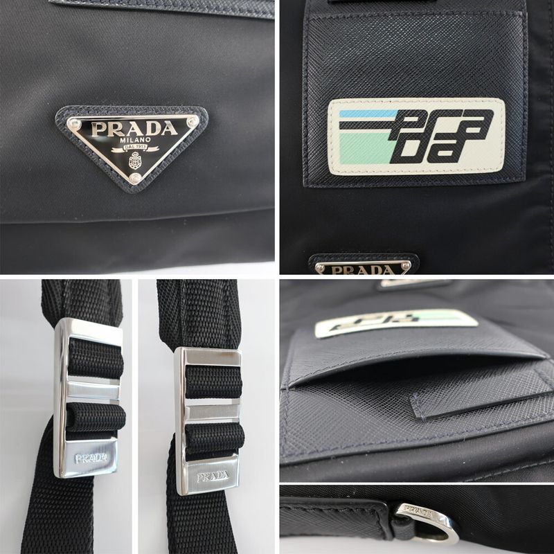 Prada Nylon Shoulder Bag Black Triangle Logo