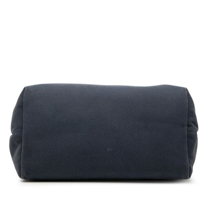 Celine Horizontal Cabas Navy Brown Canvas Leather Tote Bag