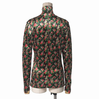 Louis Vuitton Blouse M Long Sleeve Pullover High Neck Stretch Logo Patch Sweater