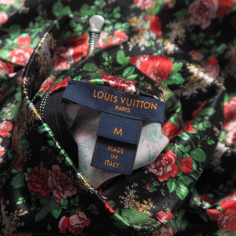 Louis Vuitton Blouse M Long Sleeve Pullover High Neck Stretch Logo Patch Sweater