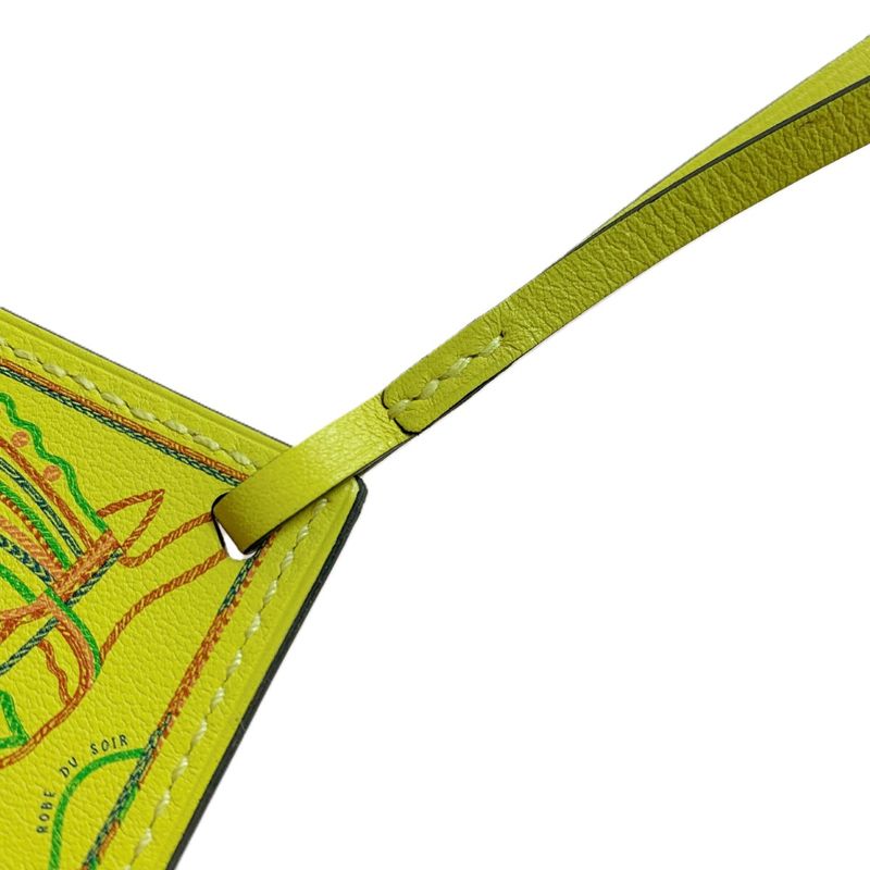 Hermes Key Holder Carre Nano Bag Charm Yellow