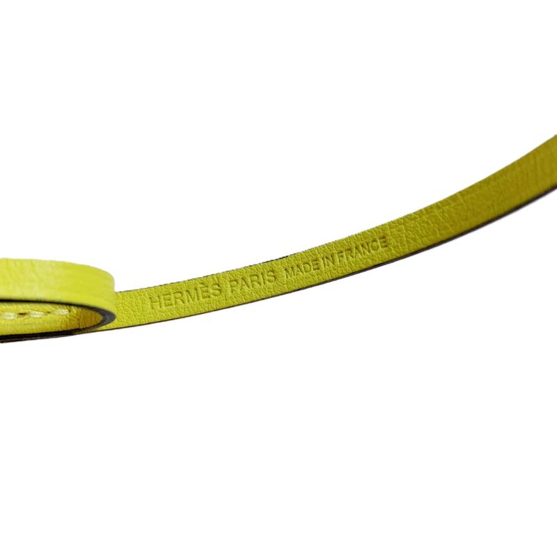 Hermes Key Holder Carre Nano Bag Charm Yellow