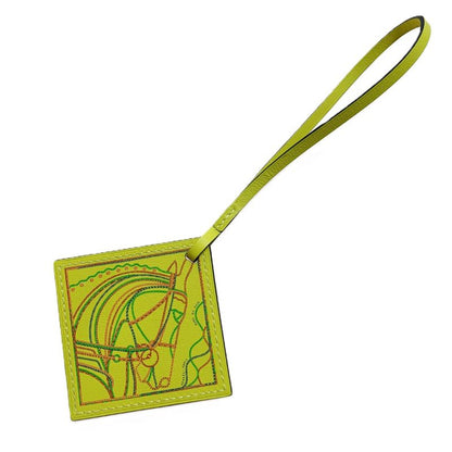 Hermes Key Holder Carre Nano Bag Charm Yellow