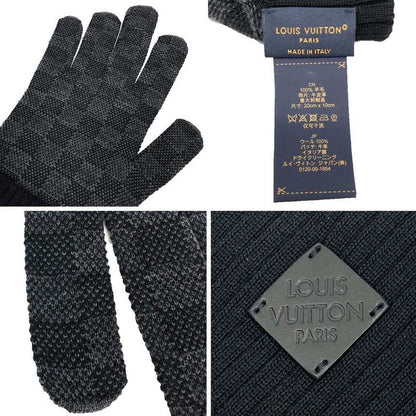 Louis Vuitton Damier Graphite Gloves Glove Gon Neopti Wool