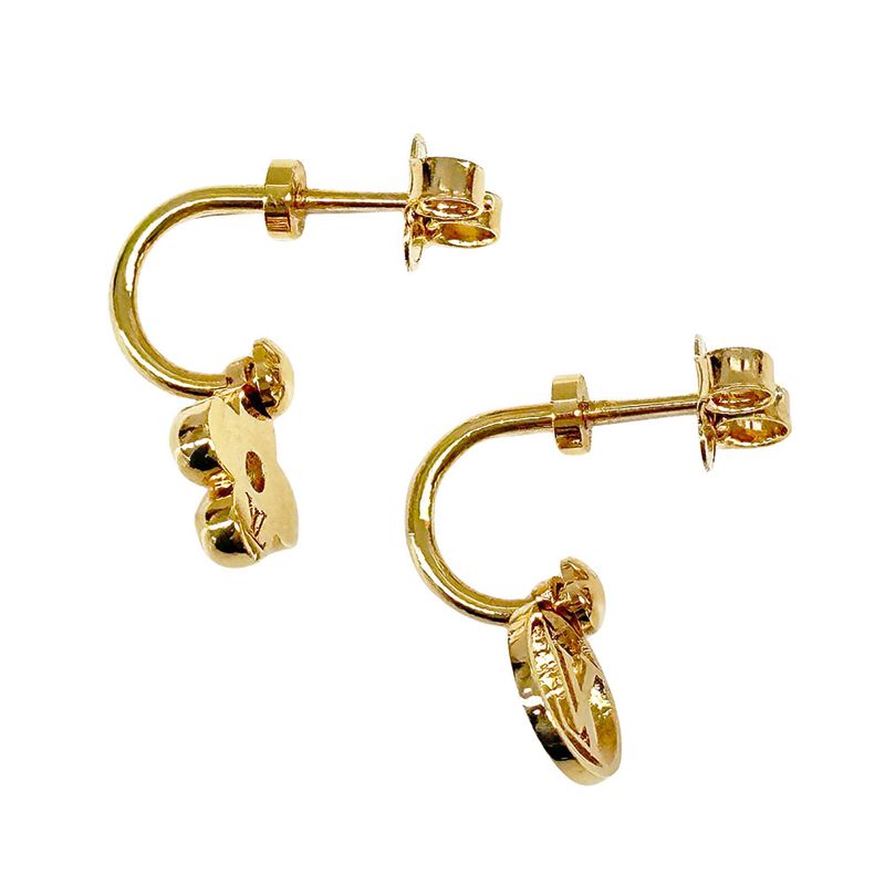 Louis Vuitton Earrings Blooming Gold Logo Feminine