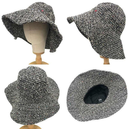Chanel Tweed Hat Black M Cotton