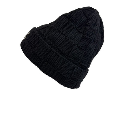 Louis Vuitton Knit Hat Beanie Damier Heritage Snug Pattern Wool Hats Black