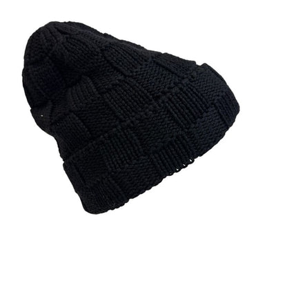 Louis Vuitton Knit Hat Beanie Damier Heritage Snug Pattern Wool Hats Black