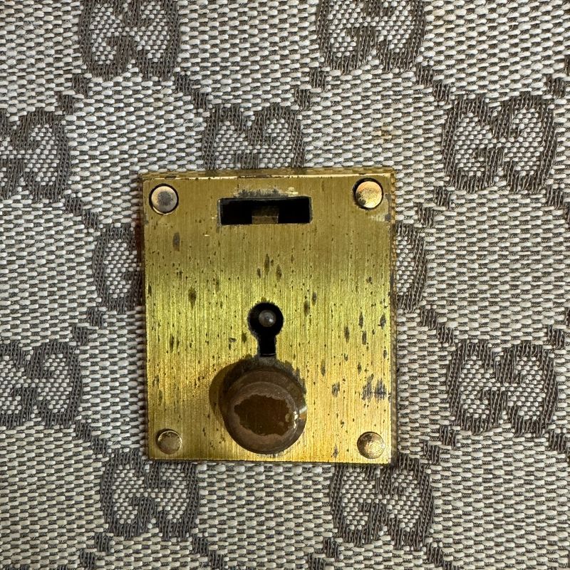Gucci Vintage Letter Pouch Second GG Pattern Canvas Clutch Beige