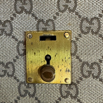 Gucci Vintage Letter Pouch Second GG Pattern Canvas Clutch Beige