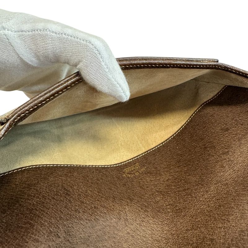 Gucci Vintage Letter Pouch Second GG Pattern Canvas Clutch Beige
