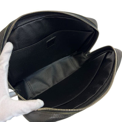 Louis Vuitton Trousse Toilet GM Taiga Leather Clutch Black