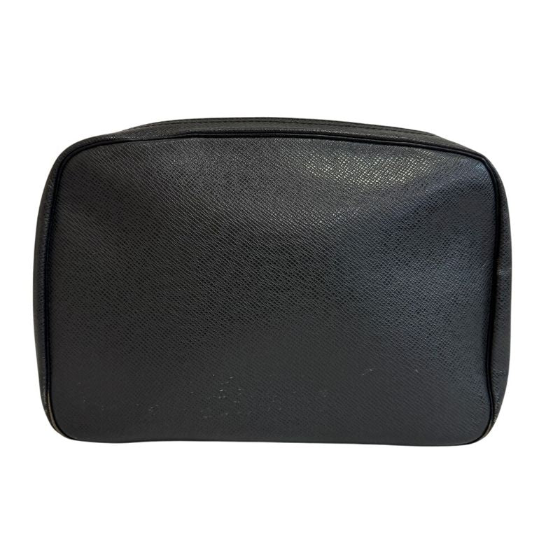 Louis Vuitton Trousse Toilet GM Taiga Leather Clutch Black