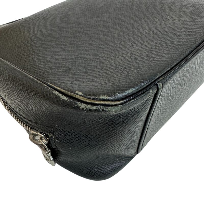 Louis Vuitton Trousse Toilet GM Taiga Leather Clutch Black