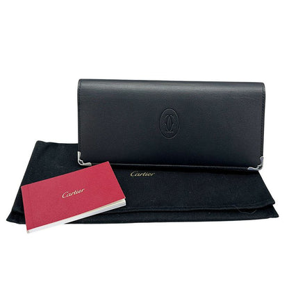 Cartier Wallet Must Have Leather Black Simple Logo Luxury Coin Purse