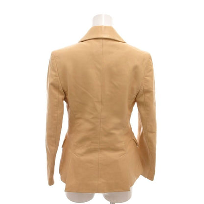 Loewe Tailored Jacket Lamb Leather Lining Anagram 34 Beige YJ