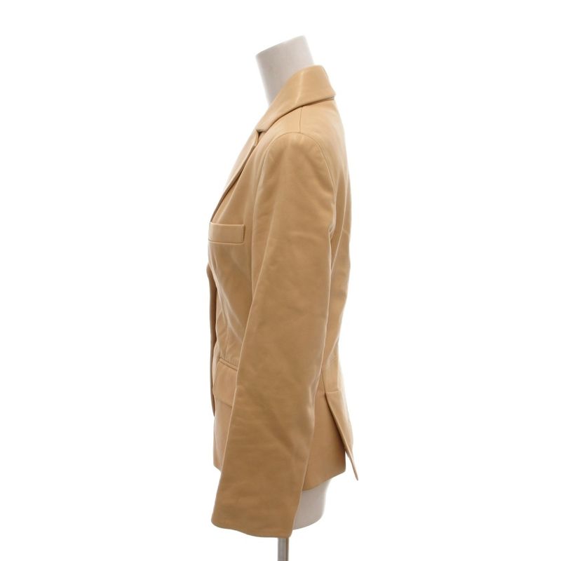 Loewe Tailored Jacket Lamb Leather Lining Anagram 34 Beige YJ