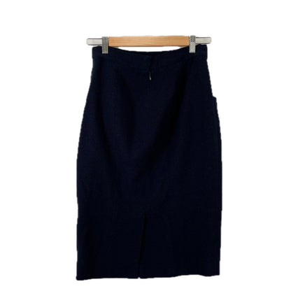 Chanel Pencil Skirt AW Wool Navy Silk 40 — view 2