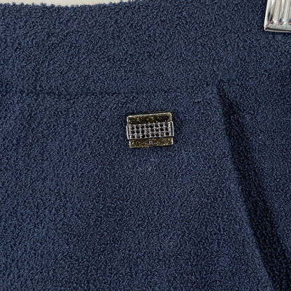 Chanel Pencil Skirt AW Wool Navy Silk 40 — view 8