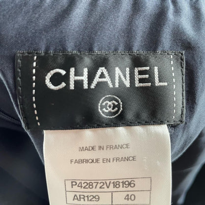Chanel Pencil Skirt AW Wool Navy Silk 40 — view 5