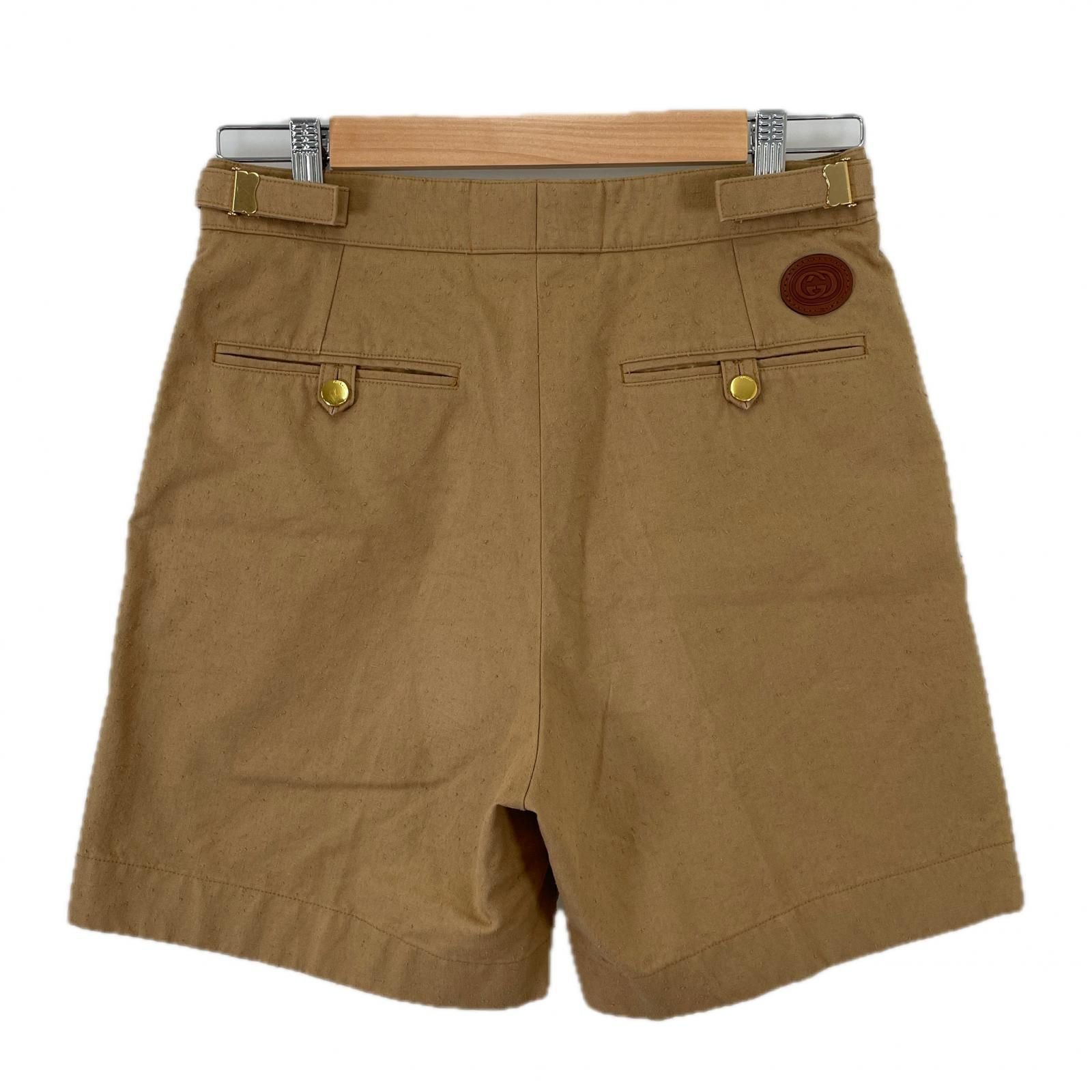 Gucci Tuck Shorts Logo Spring Summer SS Cotton Brown 44 — view 2