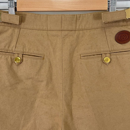 Gucci Tuck Shorts Logo Spring Summer SS Cotton Brown 44 — view 8