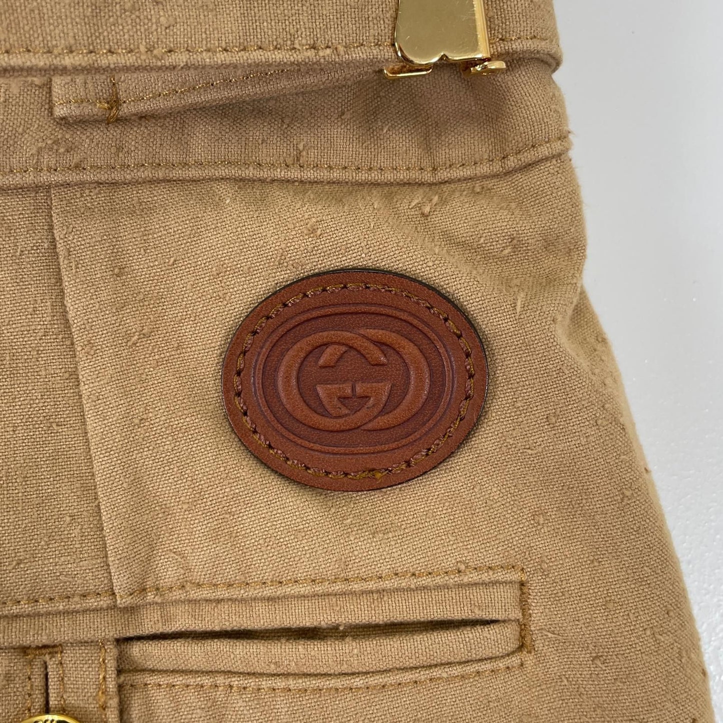 Gucci Tuck Shorts Logo Spring Summer SS Cotton Brown 44 — view 7