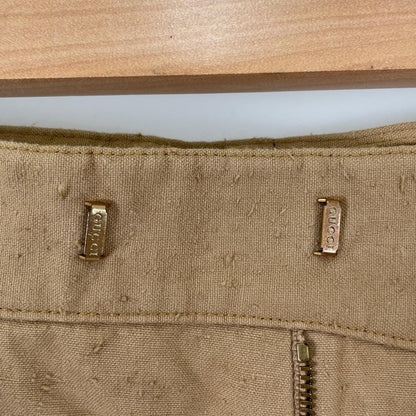 Gucci Tuck Shorts Logo Spring Summer SS Cotton Brown 44 — view 6