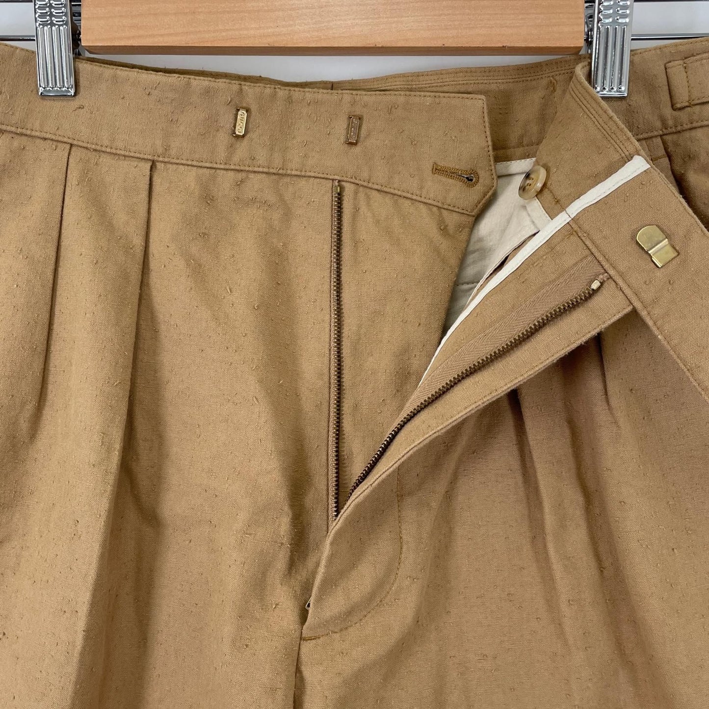 Gucci Tuck Shorts Logo Spring Summer SS Cotton Brown 44 — view 5