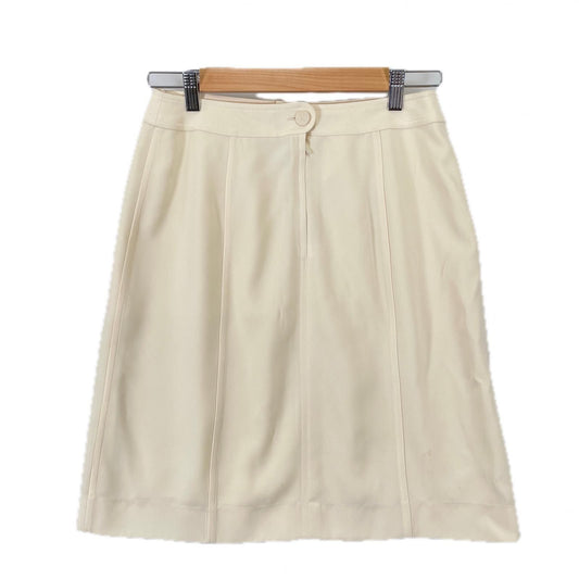 Chanel Midi Length SS Skirt Polyester White 40